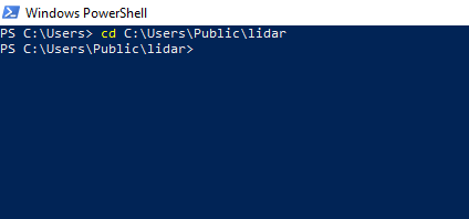 Screenshot to show the result of a cd command