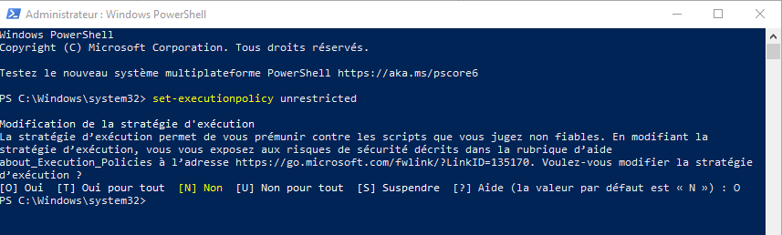 Screenshot to show how to execute scripts in Powershell